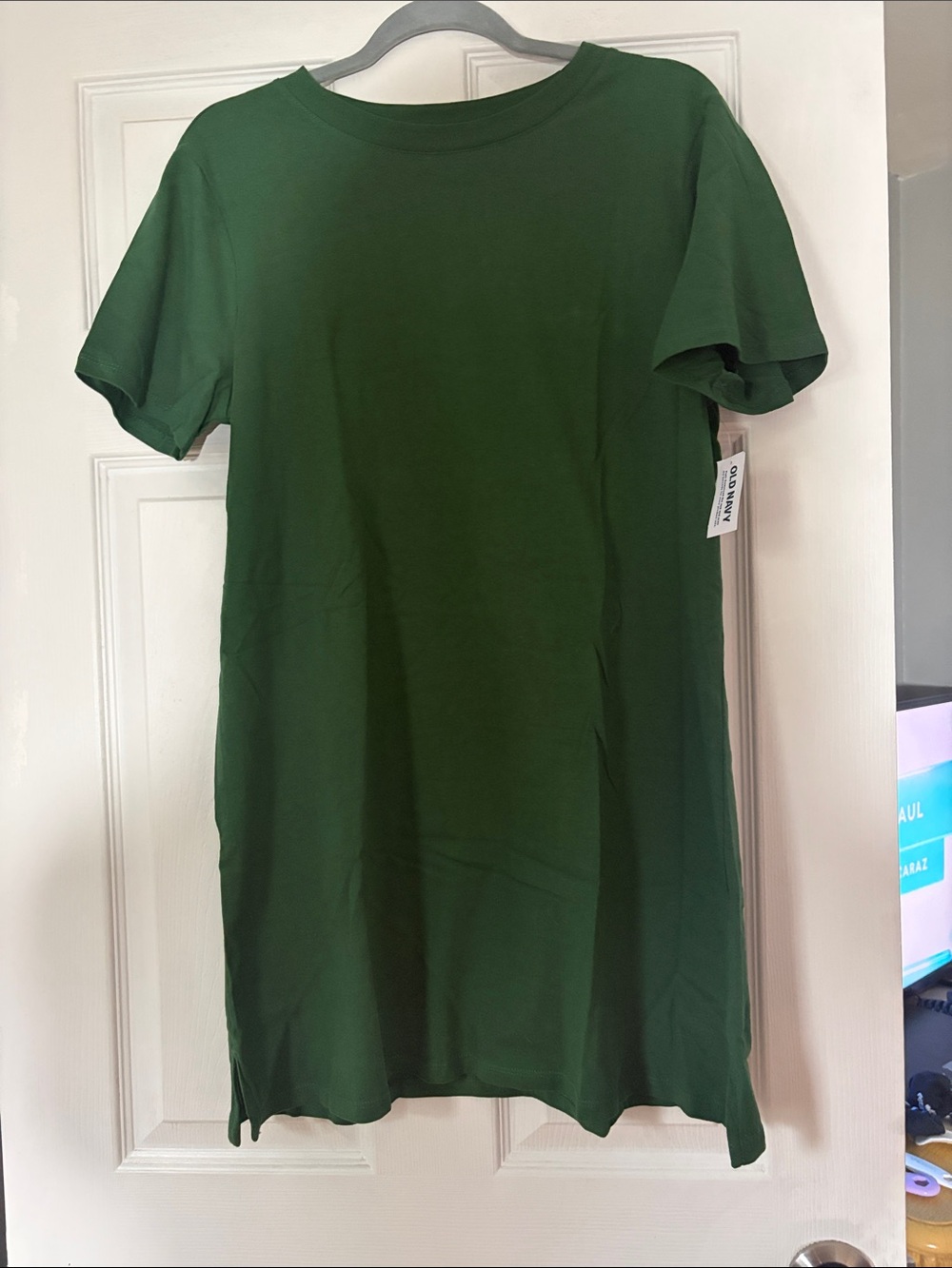 Old Navy Forest Green Midi T-Shirt Dress